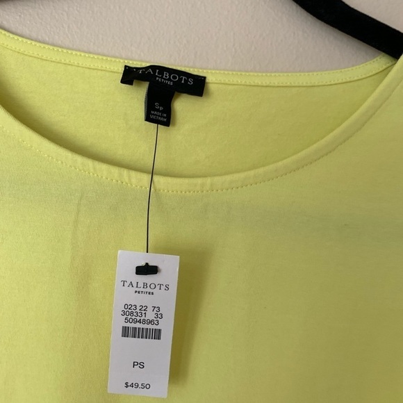 NEW Talbots Ruffles Short Sleeves Yellow Size SP - Picture 2 of 8